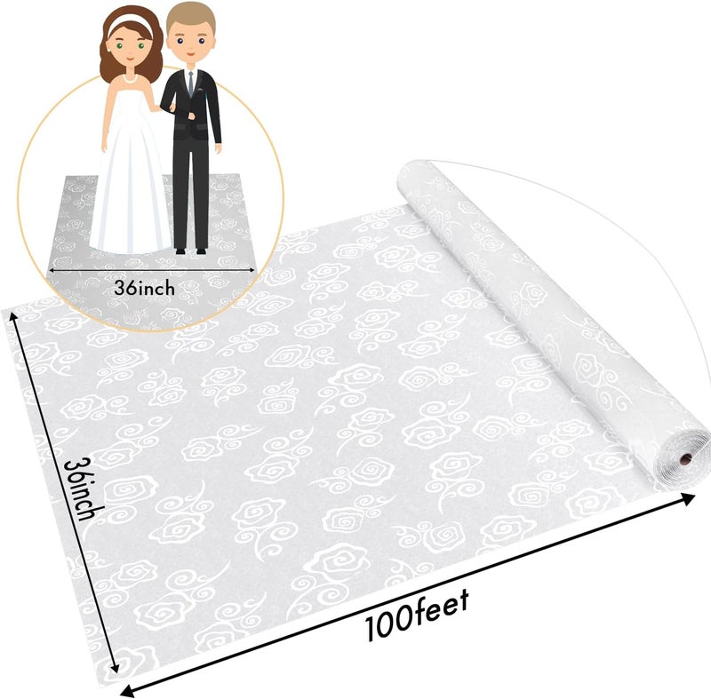 Healon Thickened Aisle Runner for Wedding CeremonyFeet White Aisle Runner Walkway for Indoor Outdoor Wedding Church Decorations ，Halloween Parties can Also use a Carpet，50g(Rose, 3x100Feet) - Image 2